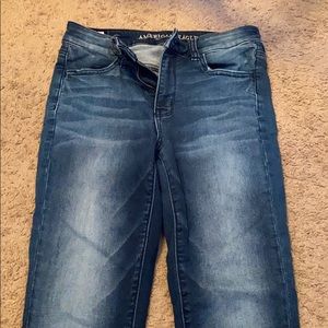 Dark wash high rise jeggings